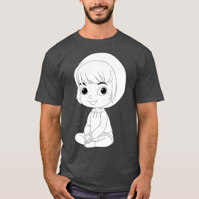 colorful kid character vector illustration friend t shirt (Framsida)
