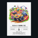 Colorful Kids' Monster Lastbil Birthday Inbjudningar<br><div class="desc">Få redo för en explosion av färg och upphetsning med vår färgstarka barnsdagsinbjudan Lastbil! Denna pulserande inbjudan har ett dynamiskt monster lastbil illustrerar mitt i en spricka av färgstarkt mönster, som sätter upp scenen för ett blomstrande firande. Fullständigt anpassade och omedelbar nedladdning, anpassa det med ditt barns namn och party-detaljer...</div>
