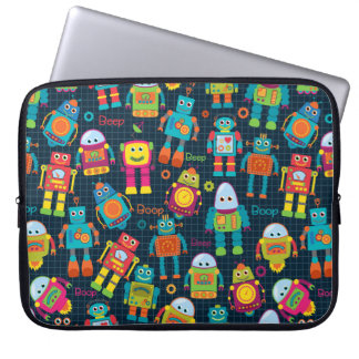 Colorful Kids Robot Laptop Fodral