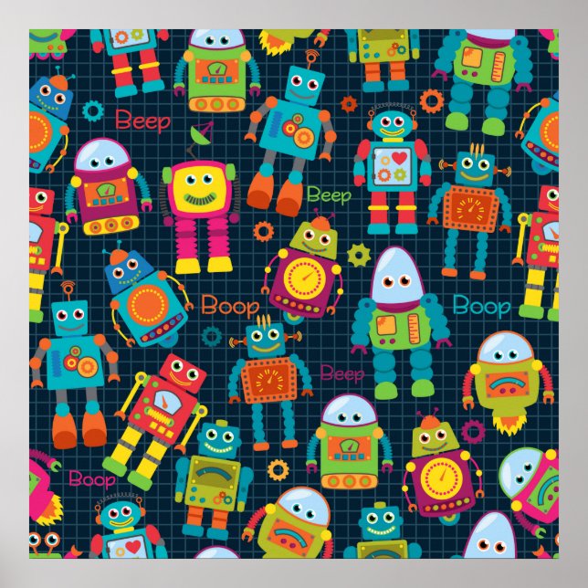 Colorful Kids Robot Poster (Framsidan)