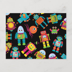 Colorful Kids Robot Vykort