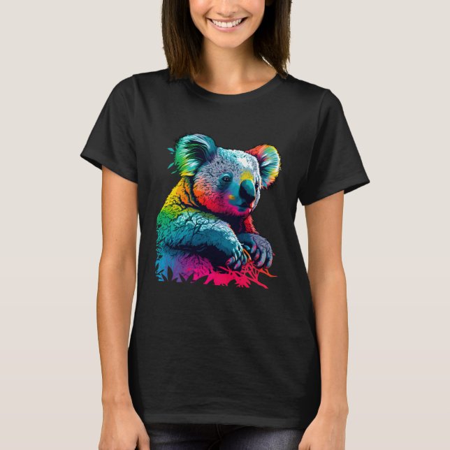 Colorful Koala Bear Cute T Shirt (Framsida)