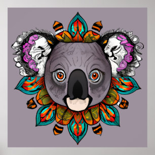 Colorful Koala Mandala Unik och intressant Poster