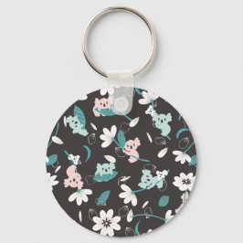 Colorful Koala Pattern Cute Animal and Floral Nyckelring