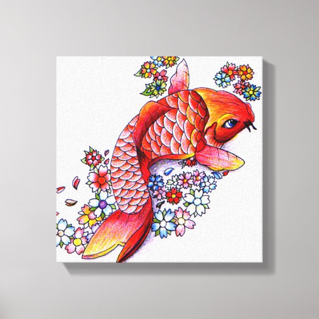 Colorful Koi Canvastryck (Framsida)