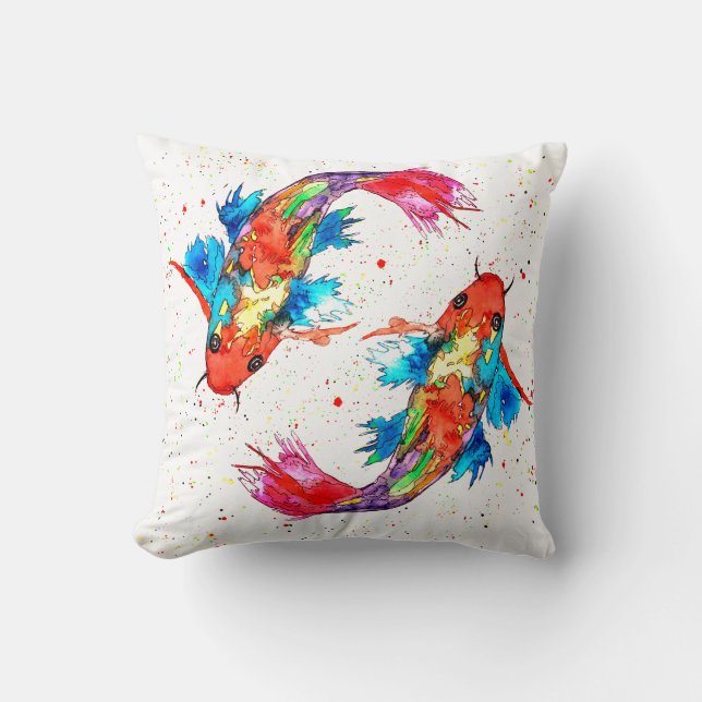 Colorful Koi Fish Dekorativ kudde (Framsida)
