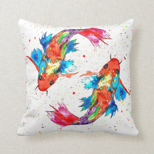 Colorful Koi Fish Dekorativ kudde