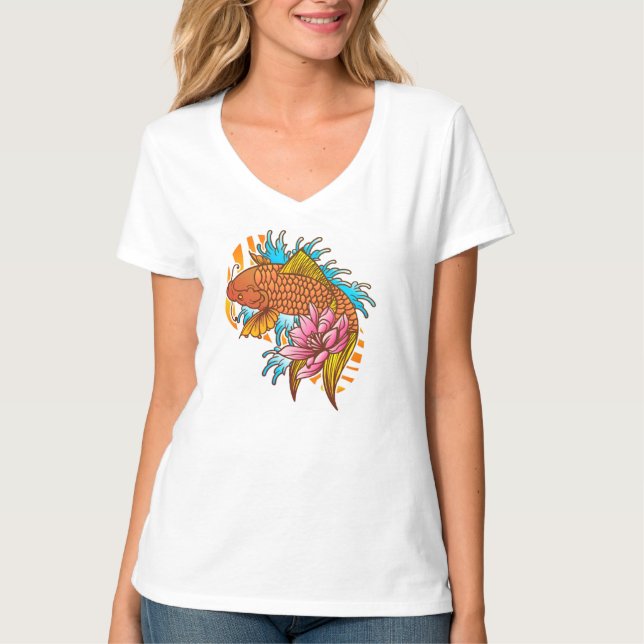 Colorful Koi Goldfish T-Shirt (Framsida)
