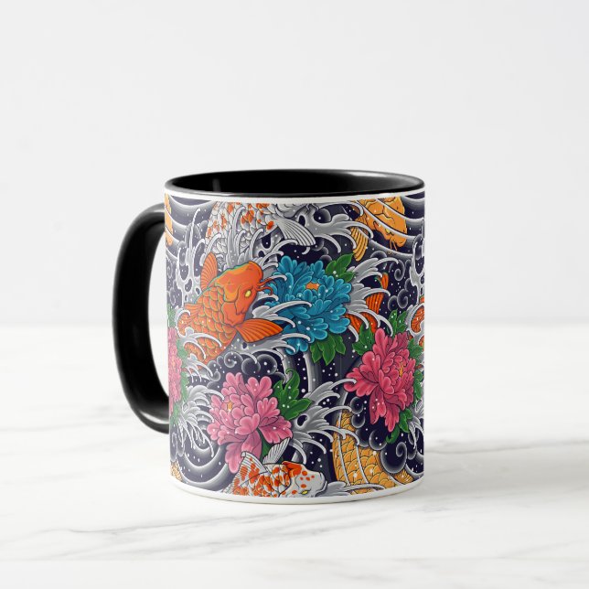 Colorful Koi Tatto Mugg (Framsida vänster)