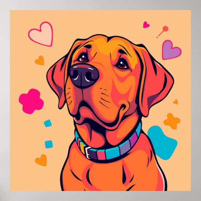 Colorful Labrador Hund Art Poster (Framsidan)