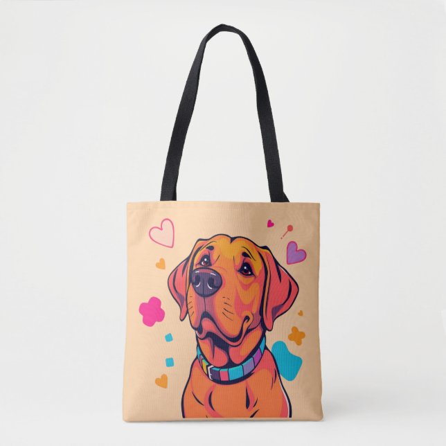 Colorful Labrador Hund Art Tote Tygkasse (Framsida)
