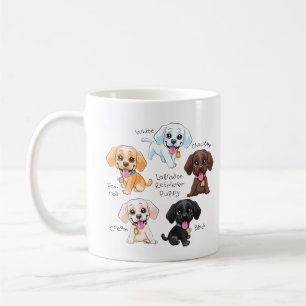 Colorful Labrador Retriever Puppy Pack, Cute Hund Kaffemugg