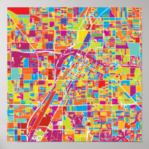 Colorful Las Vegas, Nevada Karta Poster