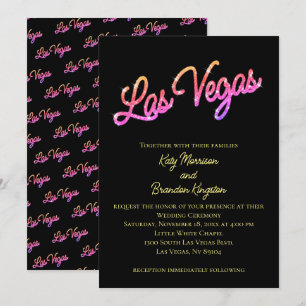 Colorful Las Vegas Sparkles-bröllopsinbjudan Inbjudningar