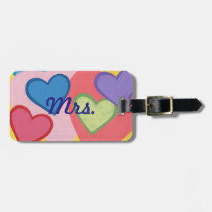 Colorful Layered Hearts Luggage Tags Bagagebricka