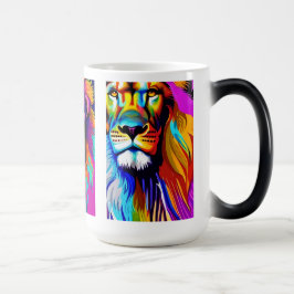 Colorful Lejon Digital Art Magisk Mugg