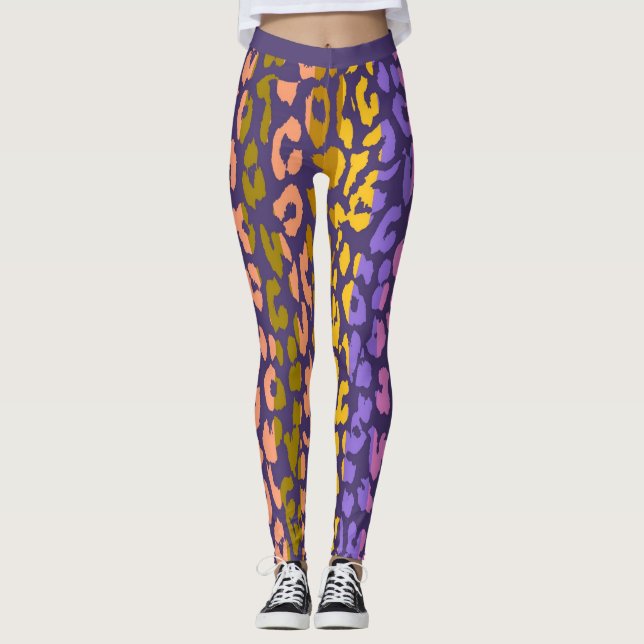 Colorful Leopard Skin Mönster #10 Leggings (Framsida)