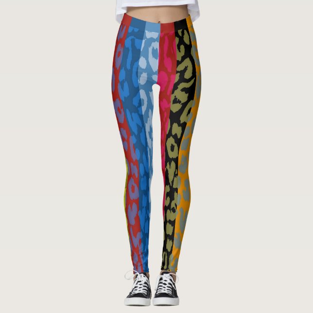 Colorful Leopard Skin Mönster #17 Leggings (Framsida)