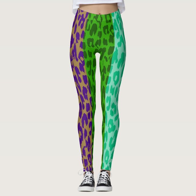 Colorful Leopard Skin Mönster #34 Leggings (Framsida)