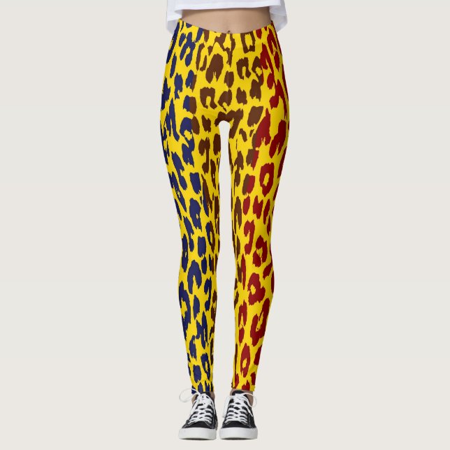 Colorful Leopard Skin Mönster #36 Leggings (Framsida)