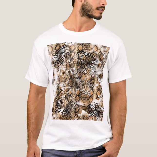 Colorful Leopard Zebra Camouflage Mönster T Shirt (Framsida)