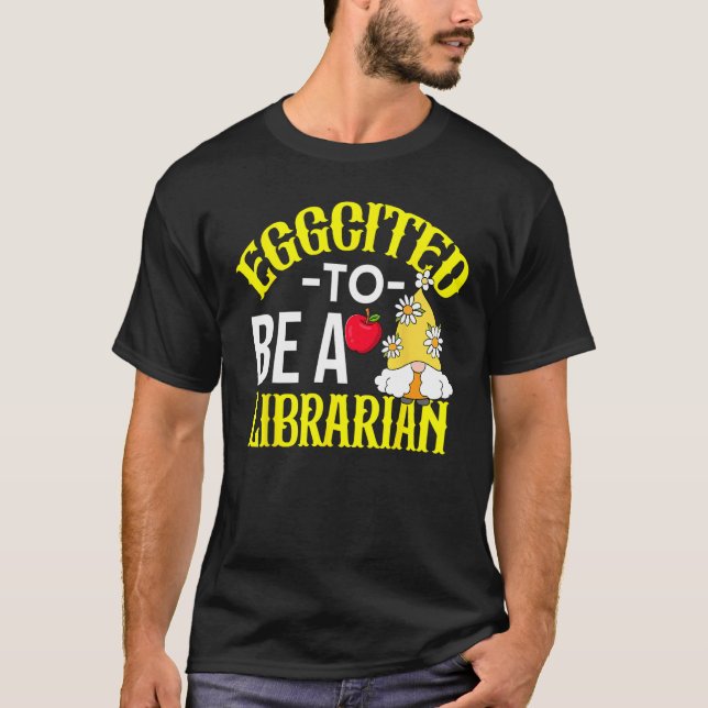 Colorful Librarian Easter Theme T Shirt (Framsida)