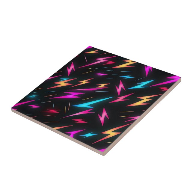 Colorful Lightning Bolt Pattern  Kakelplatta (Sidan)