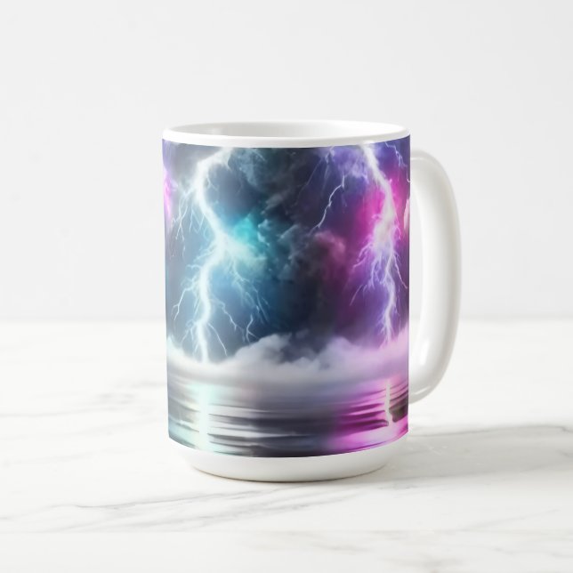 Colorful Lightning Strike Kaffemugg (Framsida höger)