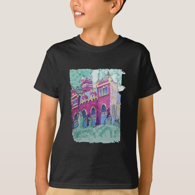 Colorful Lila Castle i Budapest T Shirt (Framsida)