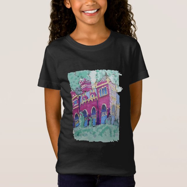 Colorful Lila Castle i Budapest T Shirt (Framsida)