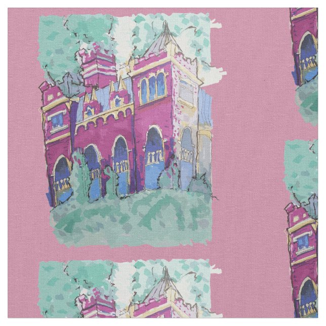 Colorful Lila Castle i Budapest Tyg (Närbild)