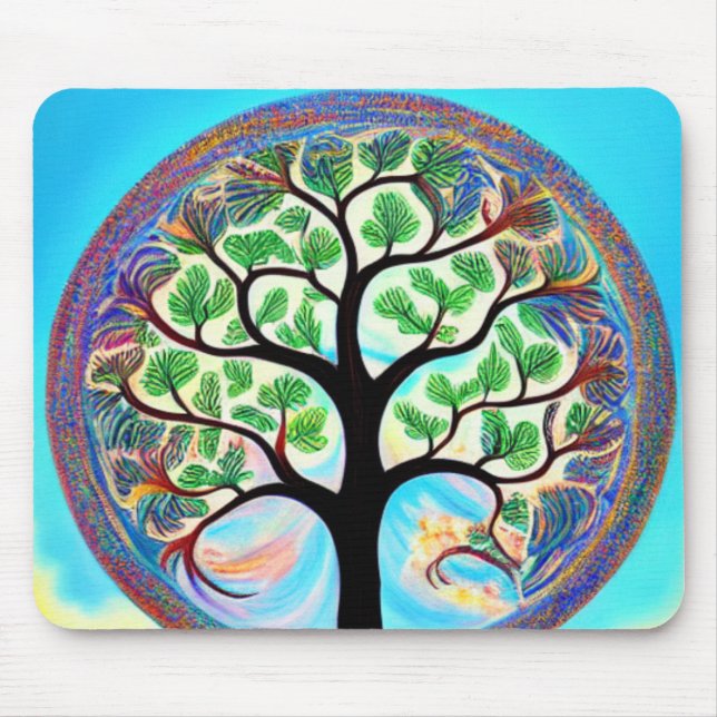 Colorful Livets träd Mousepad Musmatta (Framsidan)