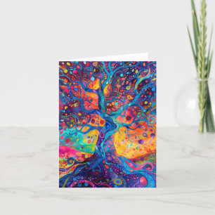 Colorful Livets träd Rainbow Serenity Nature Art Kort