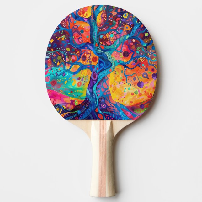 Colorful Livets träd Rainbow Serenity Nature Art Pingisracket (Framsidan)