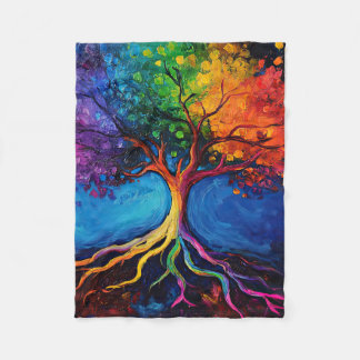 Colorful Livets träd Roots Knowledge Wisdom Peace Fleecefilt