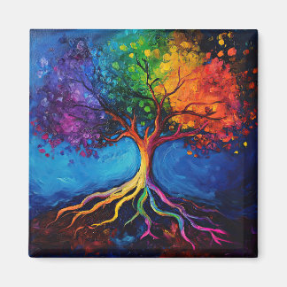 Colorful Livets träd Roots Knowledge Wisdom Peace Magnet