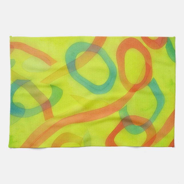 Colorful Loops Abstract Artsy Kitchen Towel Kökshandduk (Horisontell)
