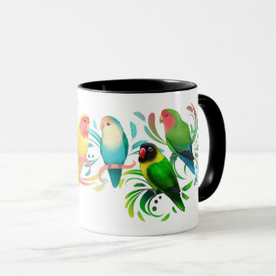 Colorful Lovebird Group Mugg