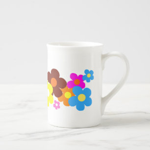 Colorful Lycklig Flowers Benporslin Mugg