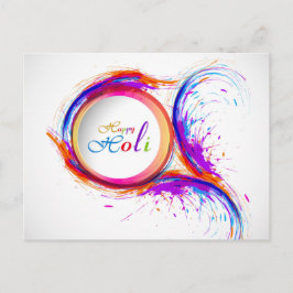 Colorful Lycklig Holi Paint Swirl Vykort
