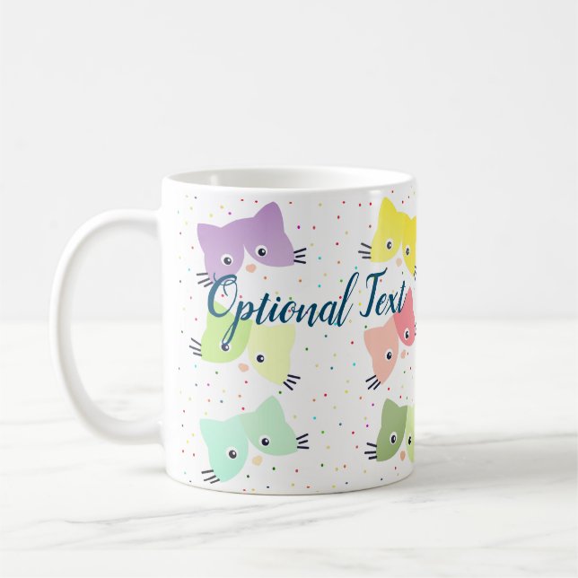 Colorful Lycklig Kittens Mönster Kaffemugg (Vänster)