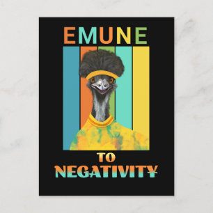 Colorful Lycklig Vibes Emu Bird Pun Vykort
