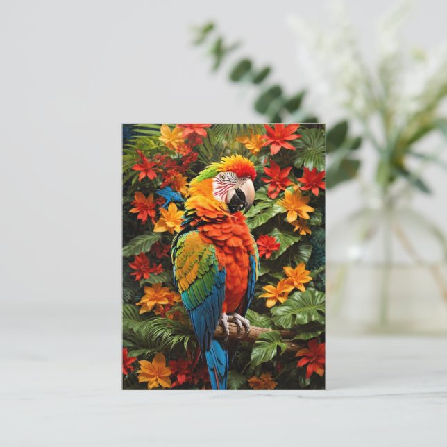 Colorful Macaw Bird Vykort (Stående Fram)