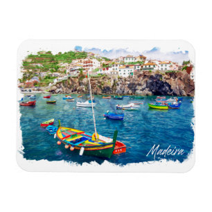 Colorful Madeira Portugal Vintage resor Magnet