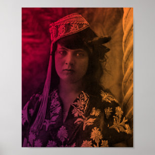 Colorful Maghreb Jewish Tunisisian Djerba Girl Pos Poster