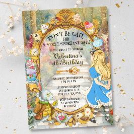 Colorful Magic Alice's Wonderland Tea Birthday Inbjudningar
