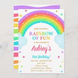 Colorful Magic Rainbow Birthday Inbjudan