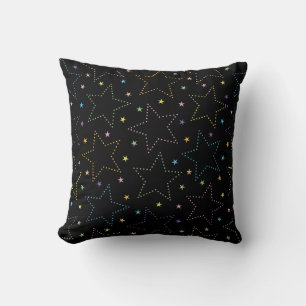 Colorful Magic Starry Night Himmel Mönster - Black Kudde
