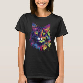 Colorful Maine-coon cat T Shirt