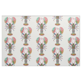 Colorful Maine Red Lobster Fabric Tyg
